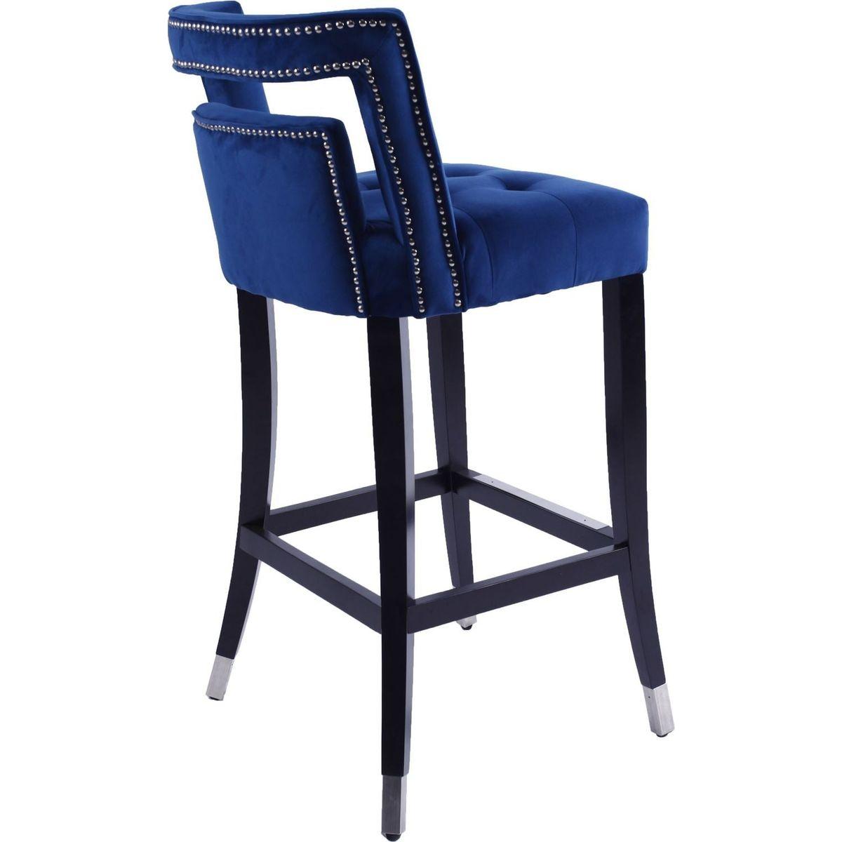 Suede Velvet Barstool with nailheads Living Room Chair2 pcs Set - 30 inch Seater height