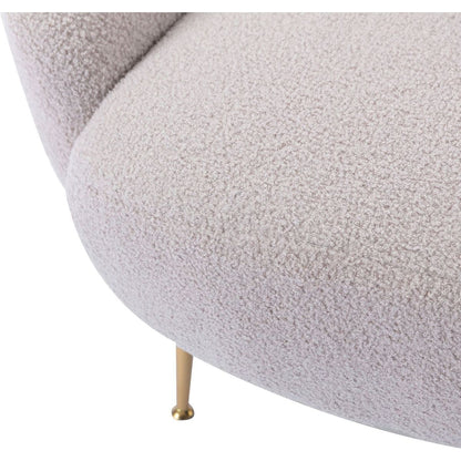 Modern Comfy Leisure Accent Chair, Teddy Short Plush Particle Velvet Armchair with Ottoman for Living Room