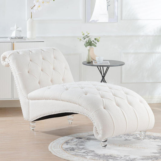 Tufted Armless Chaise Lounge - Streamdale Furniture