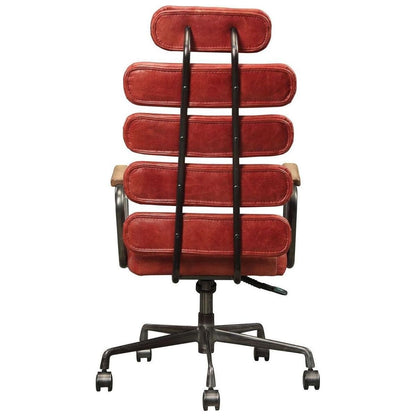 Calan Office Chair in Antique Red Top Grain Leather