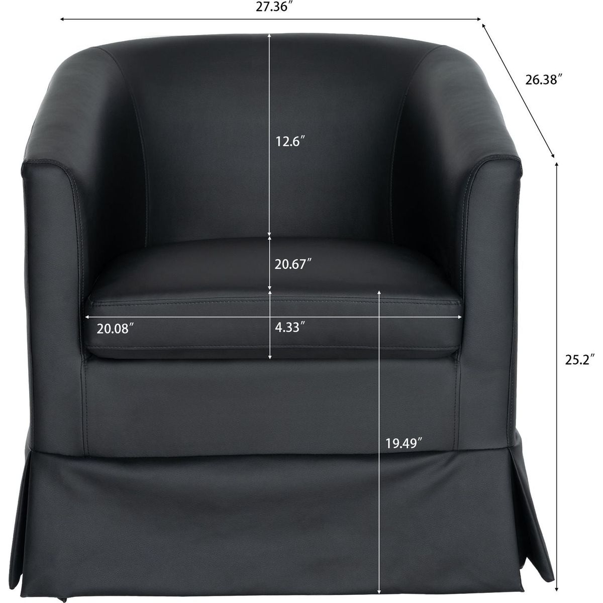 27.36" Wide Swivel Chair