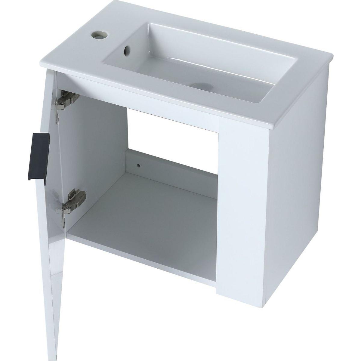 Bathroom Vanity with Sink 22 Inch for Small Bathroom, Floating Bathroom Vanity with Soft Close Door, Small Bathroom Vanity with Sink, 22x13 (KD-Packing)