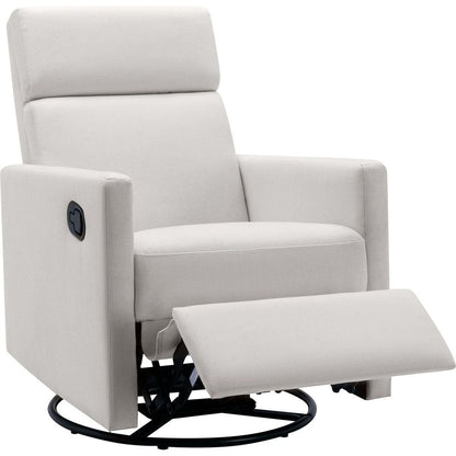 Modern Upholstered Rocker Nursery Chair Plush Seating Glider Swivel Recliner Chair, Beige