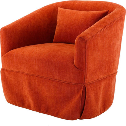 degree Swivel Accent Armchair Linen Blend Orange