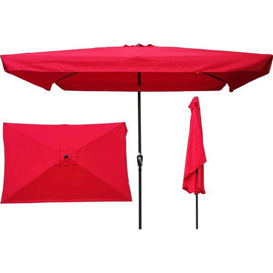 10 x 6.5ft Rectangular Patio Umbrella Outdoor Market Umbrellas with Crank and Push Button Tilt for Garden Swimming Pool Market - Streamdale Furniture