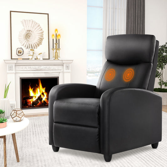 Recliner Chair for Living Room Massage PU Leather Recliner Sofa Home Theater Seating with Lumbar Support