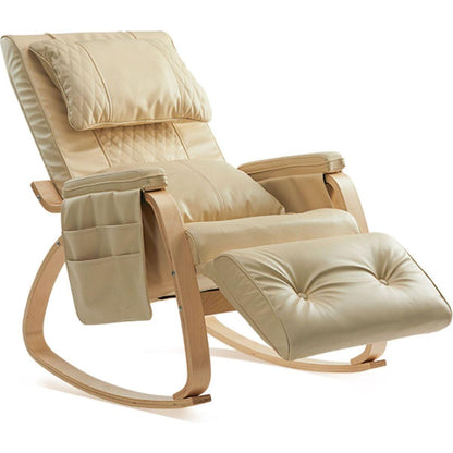 MASSAGE Comfortable Relax Rocking Chair Cream White