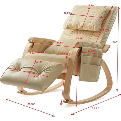 MASSAGE Comfortable Relax Rocking Chair Cream White