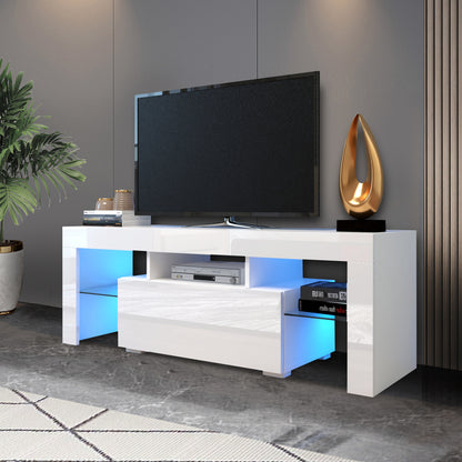 Entertainment TV Stand, Large TV Stand TV Base Stand with LED Light TV Cabinet.