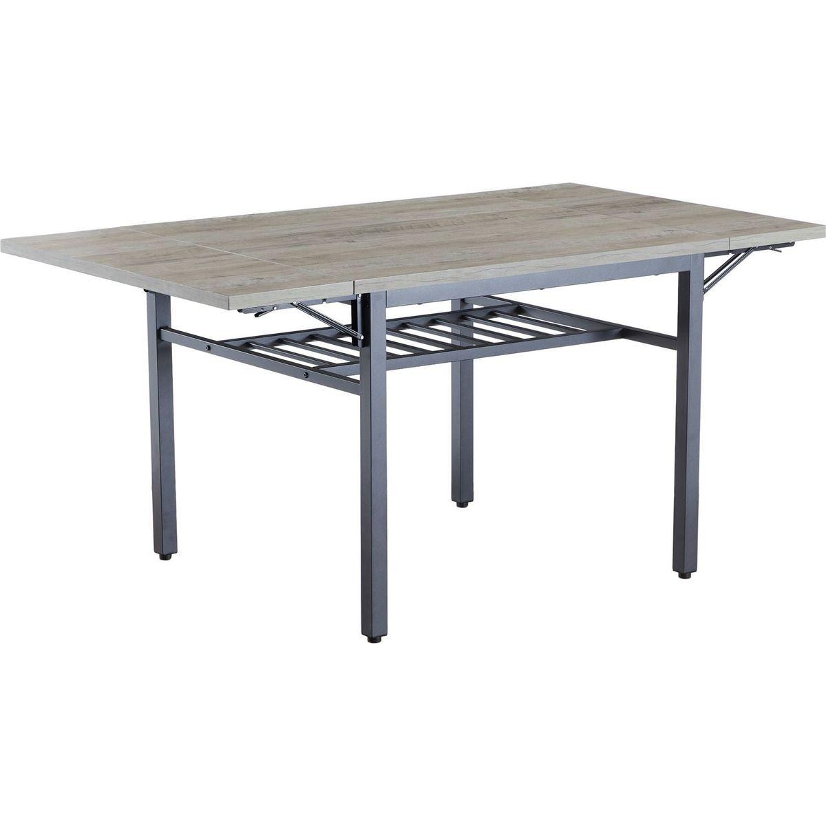 Folding Dining Table, 1.2 inches thick table top, for Dining Room, Living Room, Grey, 63.2" L x 35.5" W x 30.5" H.