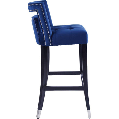 Suede Velvet Barstool with nailheads Living Room Chair2 pcs Set - 30 inch Seater height