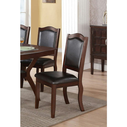 Traditional Formal Set of 2 Chairs Dark Brown Espresso Dining Seatings Cushion Chair