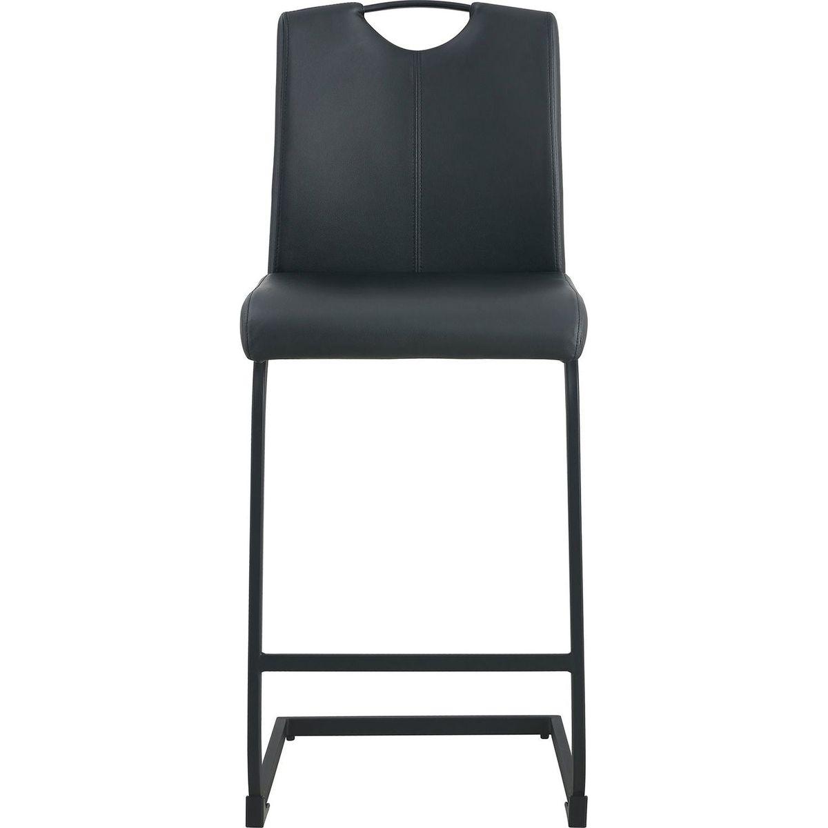 Black PU Chair Barstool Dining Counter Height Chair Set of 2