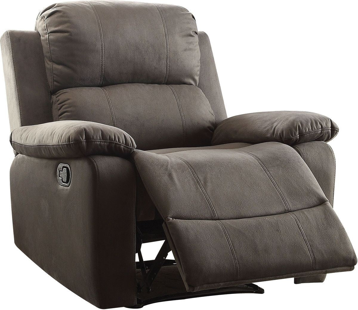 Bina Recliner (Motion) in Charcoal Polished Microfiber