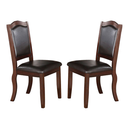 Faux Leather Upholstered Dining Chairs, Brown (Set of 2)