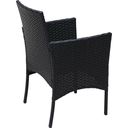 4 PC Rattan Patio Furniture Set Outdoor Patio Cushioned Seat Wicker Sofa (green Cushion)