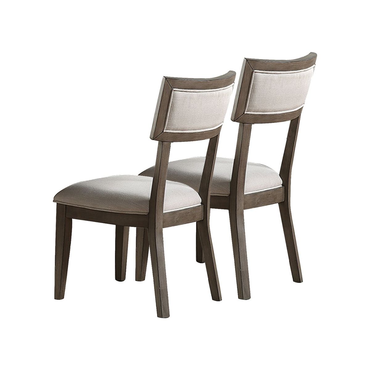 White Fabric Upholstery Dining Chair, Grey (Set of 2)