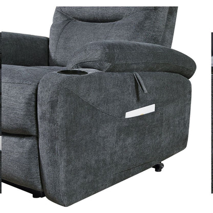 Electric Power Lift Recliner Chair with Massage and Heat for Elderly, 3 Positions, 2 Side Pockets, Cup Holders, USB Charge Ports, High-end Quality Cloth Power Reclining Chair For Living Room.