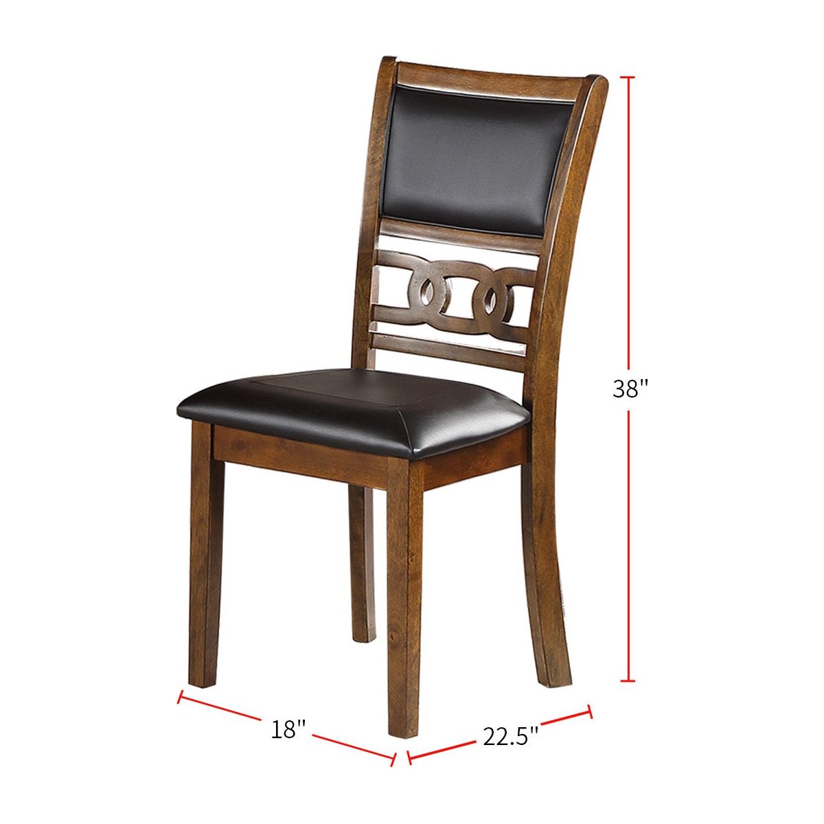 Set of 2 Upholstered Dining Chair in Walnut Finish