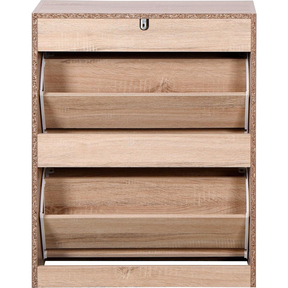 Wooden Shoe Cabinet for Entryway, White Shoe Storage Cabinet with 2 Flip Doors 20.94x9.45x43.11 inch