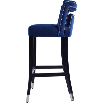 Suede Velvet Barstool with nailheads Living Room Chair2 pcs Set - 30 inch Seater height