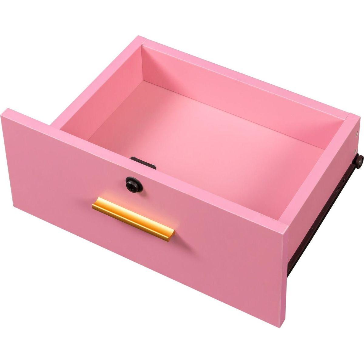 Pink modern simple hair desk, multi-layer storage space