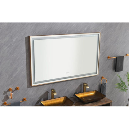 60x36 LED Lighted Bathroom Wall Mounted Mirror with High Lumen+Anti-Fog Separately Control