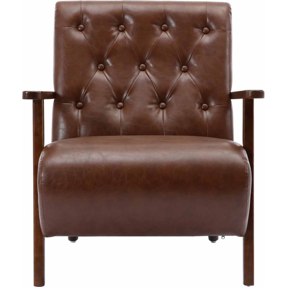 Wood Frame Armchair, Modern Accent Chair Lounge Chair for Living Room