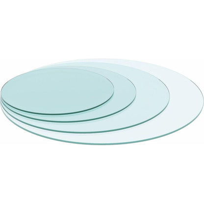 20" Inch Round Tempered Glass Table Top Clear Glass 1/4" Inch Thick Flat Polished Edge