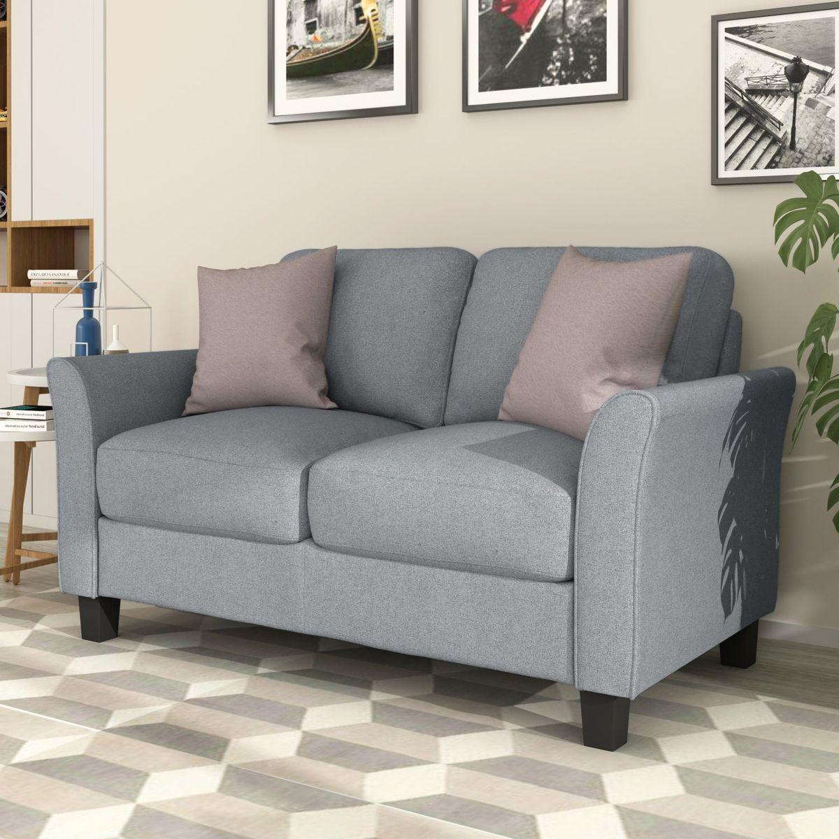 Living Room Sets Furniture Armrest Sofa Single Chair Sofa Loveseat Chair 3-Seat Sofa (ChairLoveseat Chair&3-Seat Sofa, Gray)