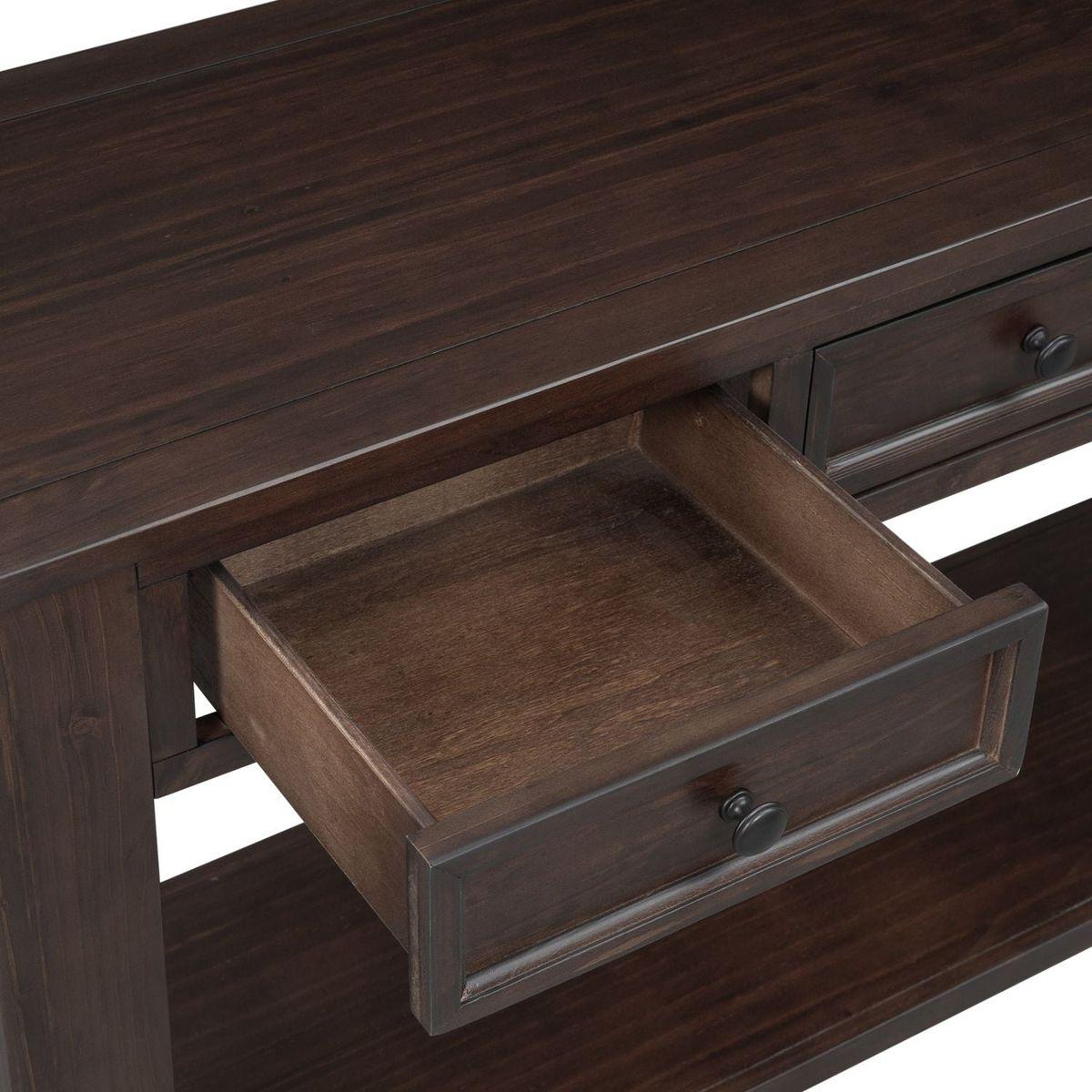 Console Table/Sofa Table with Storage Drawers and Bottom Shelf for Entryway Hallway (Espresso) - Streamdale Furniture