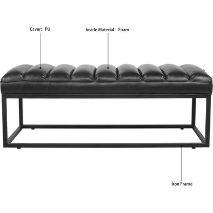 Metal Base Upholstered Bench for Bedroom for Entryway