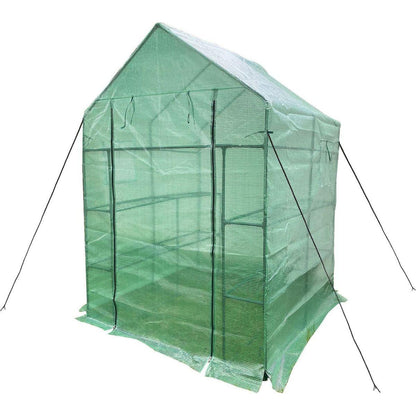 Mini Walk-in Greenhouse Indoor Outdoor -2 Tier 8 Shelves- Portable Plant Gardening Greenhouse (56L x 56W x 76H Inches), Grow Plant Herbs Flowers Hot House