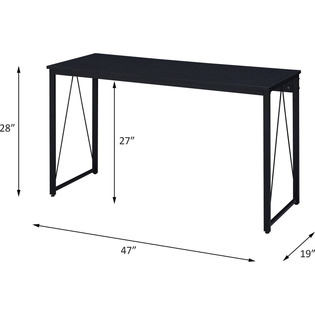 Zaidin Writing Desk, Black Finish