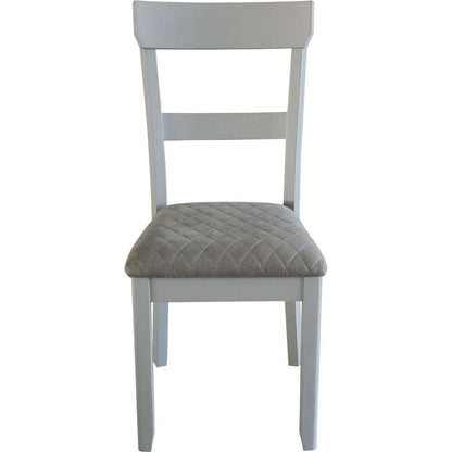 House Marchese Side Chair, Two Tone Gray Fabric & Pearl Gray Finish