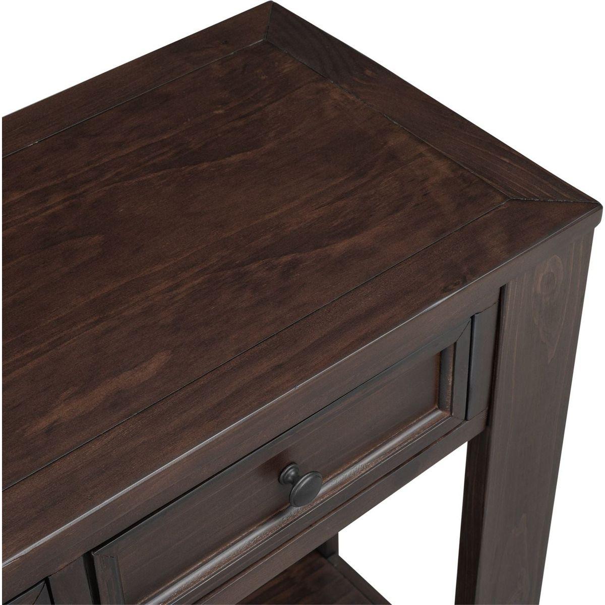 Console Table/Sofa Table with Storage Drawers and Bottom Shelf for Entryway Hallway (Espresso) - Streamdale Furniture