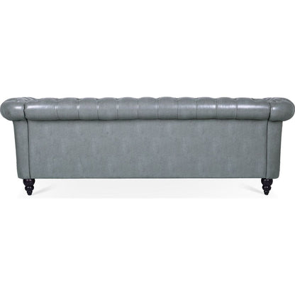 84.65" Rolled Arm Chesterfield 3 Seater Sofa.