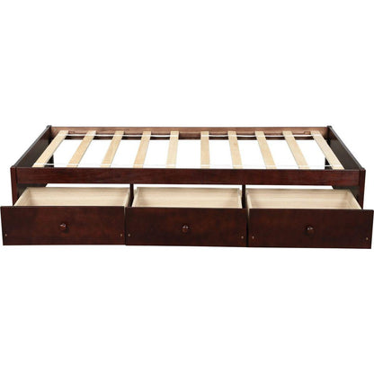 Twin Size Platform Storage Bed with 3 Drawers