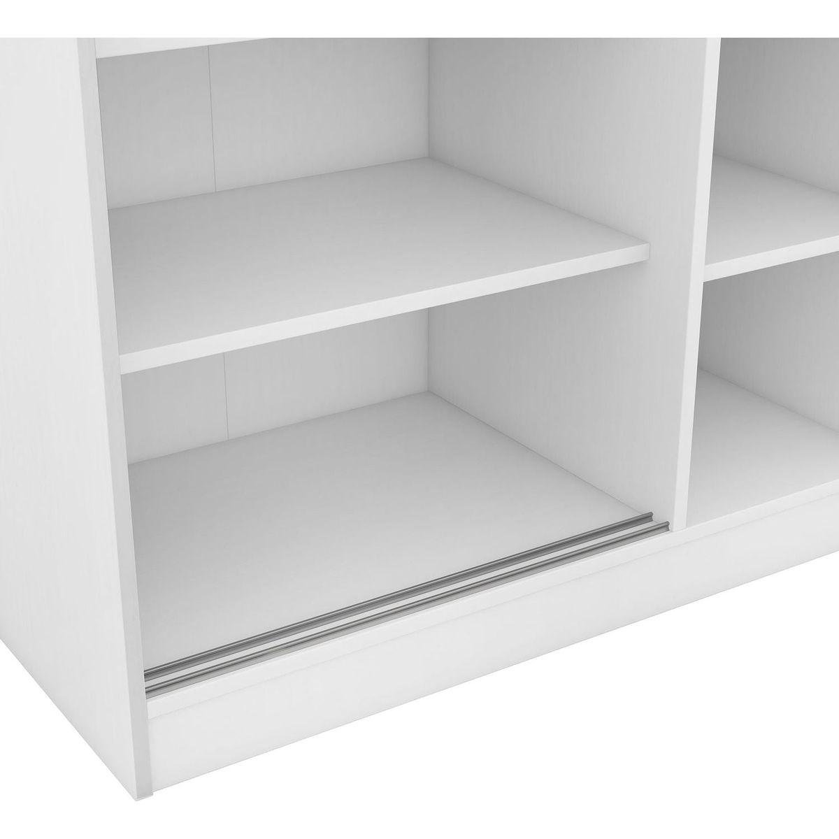 3-Door Shutter Wardrobe with shelves, White