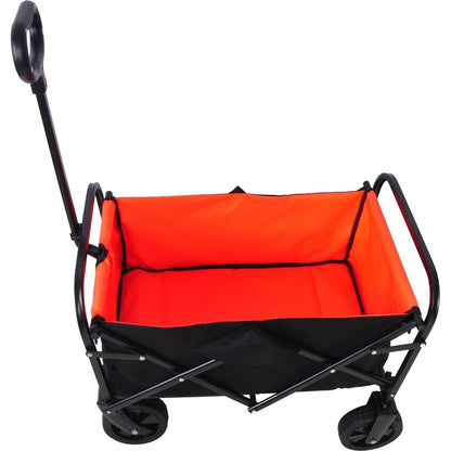 Folding Wagon Garden Shopping Beach Cart black+yellow