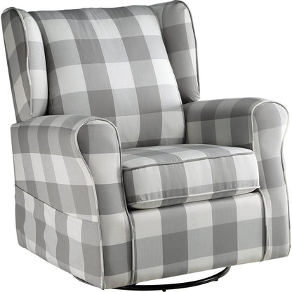 Patli Swivel Chair w/Glider, Gray Fabric