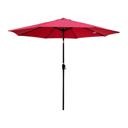 Outdoor Patio Umbrella 10FT(3m) WITHOUT FLAP, 8pcs ribs,with tilt, with crank,without base, Red,pole size 38mm(1.49inch)