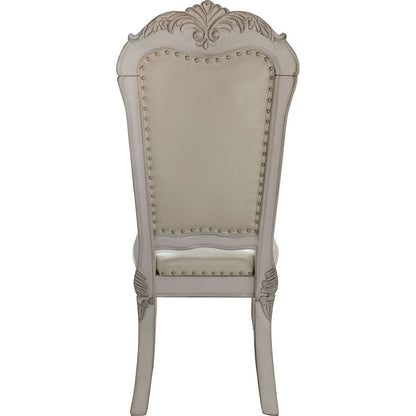 Dresden Side Chair (Set-2) in Fabric & Bone White Finish