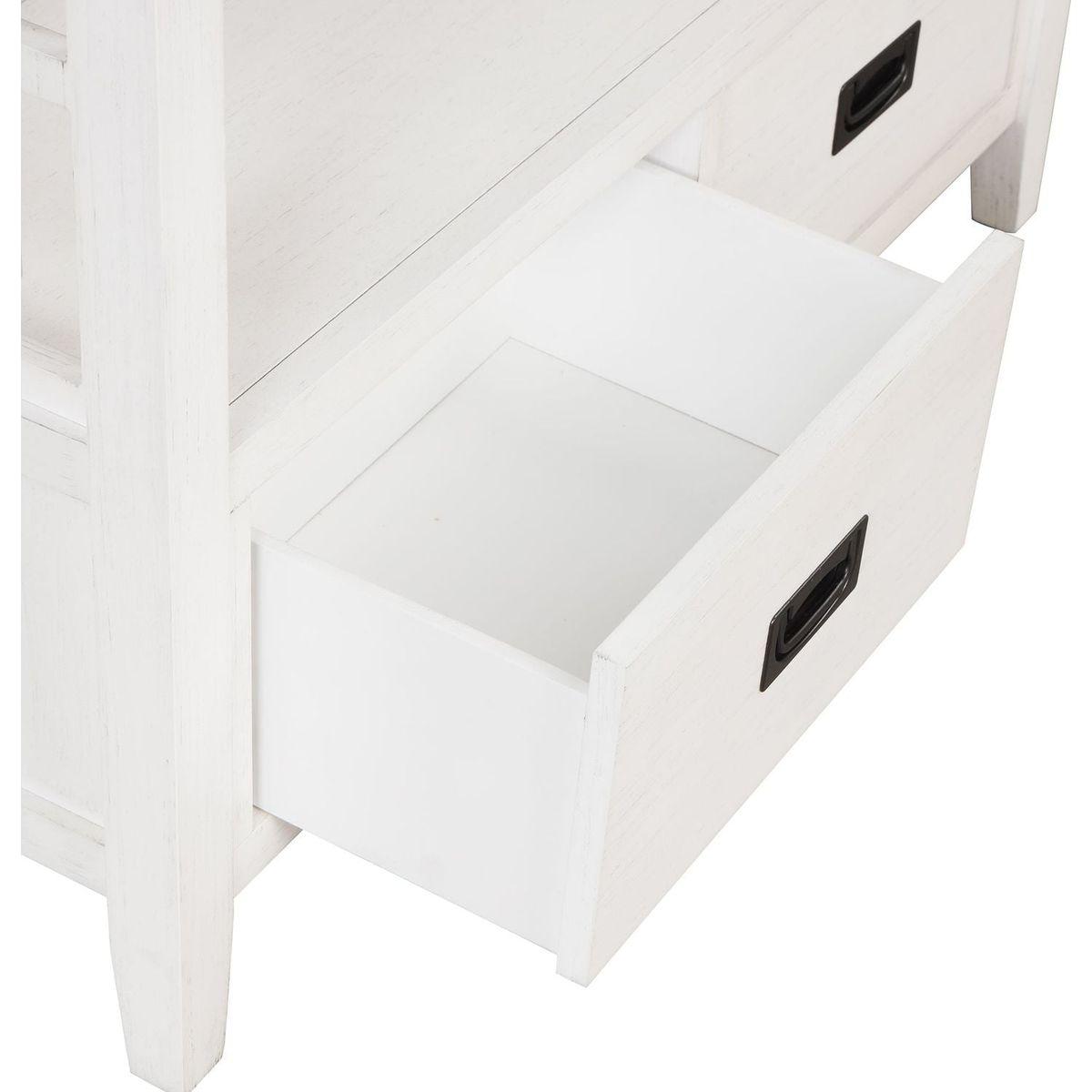 36" Farmhouse Pine Wood Console Table Entry Sofa Table with 4 Drawers & 1 Storage Shelf for Entryway Living Room Bedroom Hallway Kitchen (Antique White)