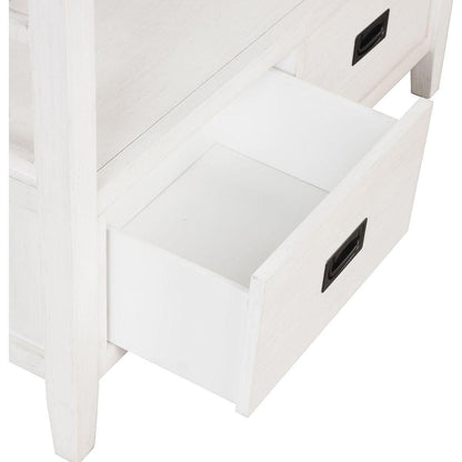 36" Farmhouse Pine Wood Console Table Entry Sofa Table with 4 Drawers & 1 Storage Shelf for Entryway Living Room Bedroom Hallway Kitchen (Antique White)