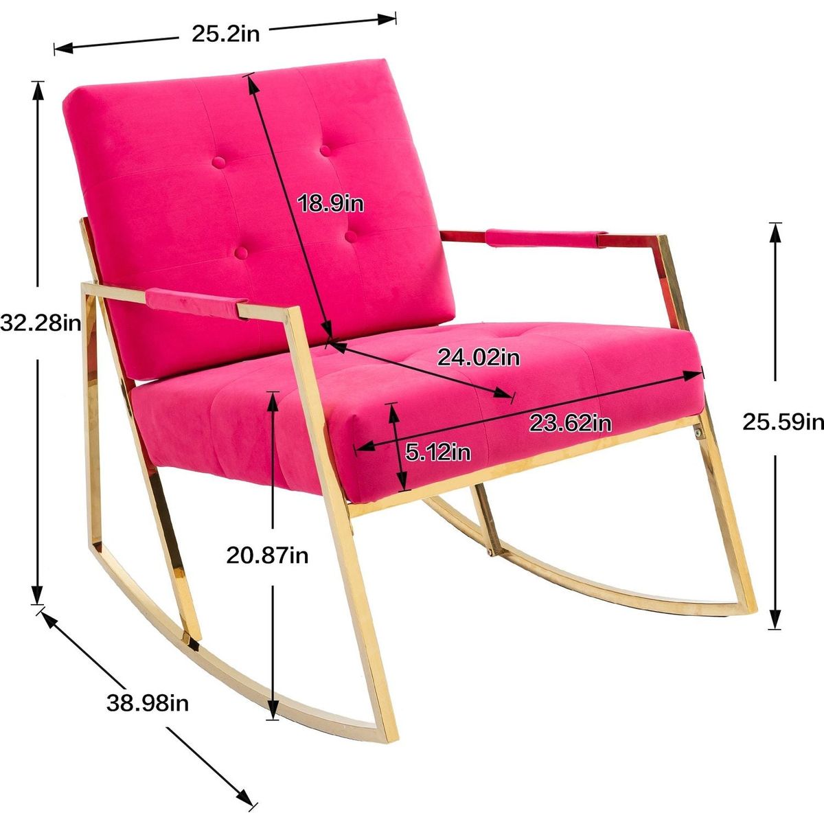 Accent Chair, leisure rocking chair with Stainless steel feet