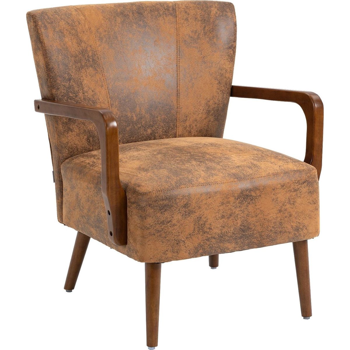 Wood Frame Armchair, Modern Accent Chair Lounge Chair for Living Room