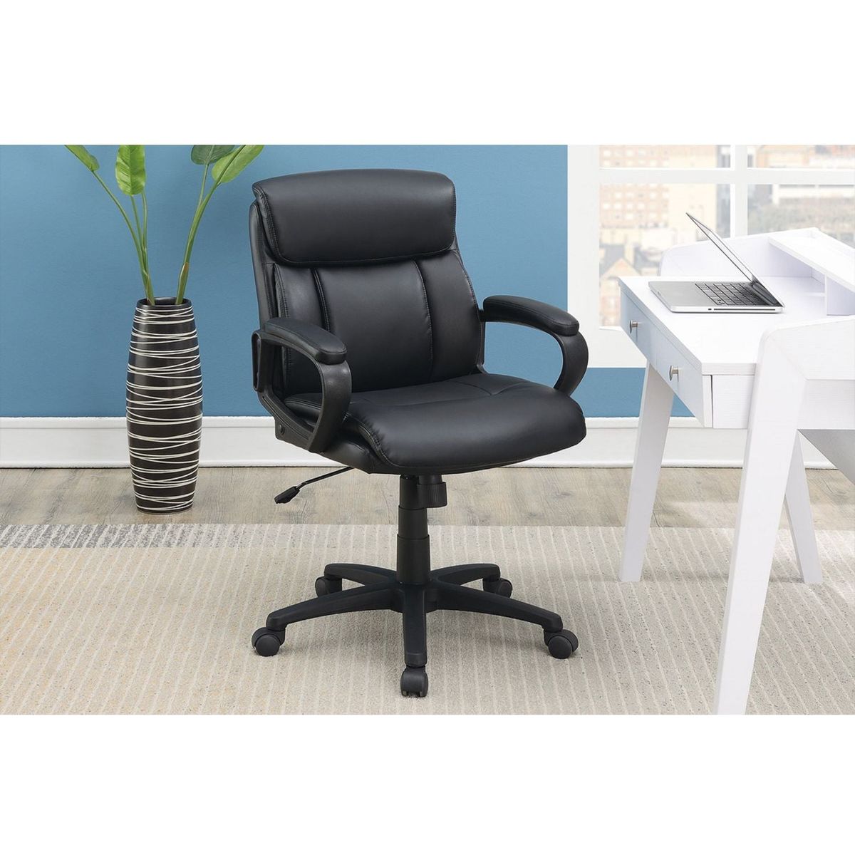 Classic Look Extra Padded Cushioned Relax 1pc Office Chair Home Work Relax Black Color