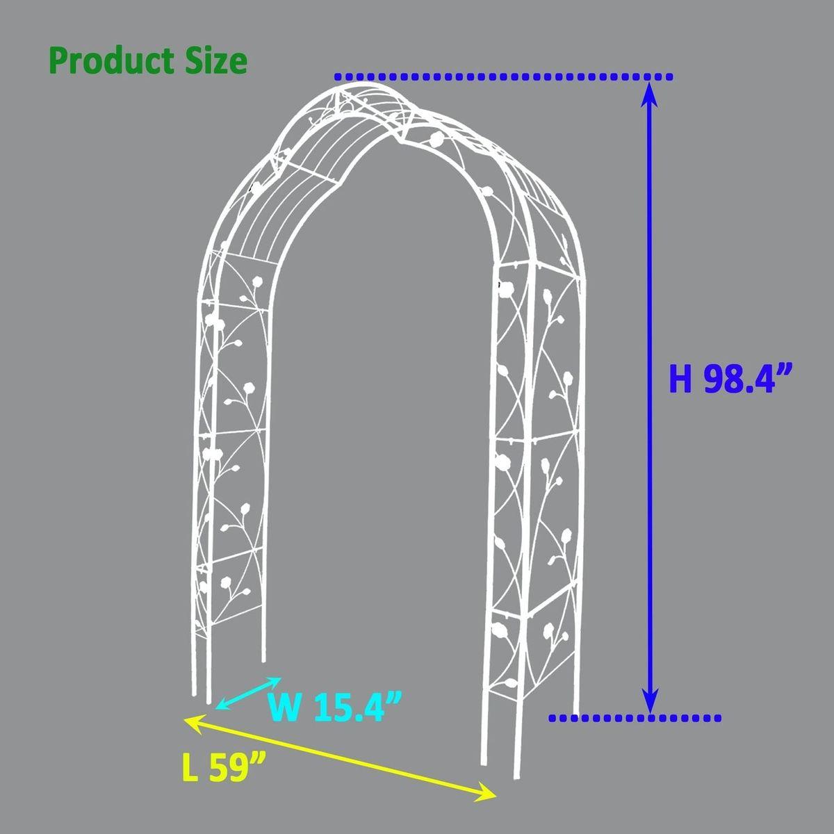 Metal Garden Arch Assemble Freely with 8 Styles Garden Arbor Trellis Climbing Plants Support Rose Arch Outdoor Arch Wedding Arch Party Events Archway White