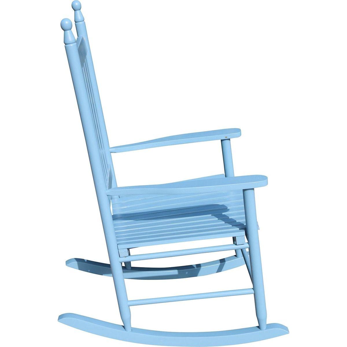 wooden porch rocker chair blue